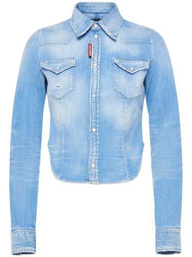 Chemise Courte En Denim De Coton - DSQUARED2 - Modalova