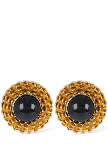 Boucles D'oreilles En Laiton Vintage Cabochon - SAINT LAURENT - Modalova