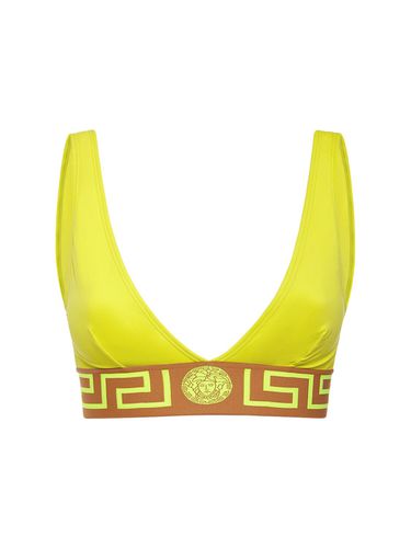 Haut De Bikini Triangle En Lycra Greca - VERSACE - Modalova