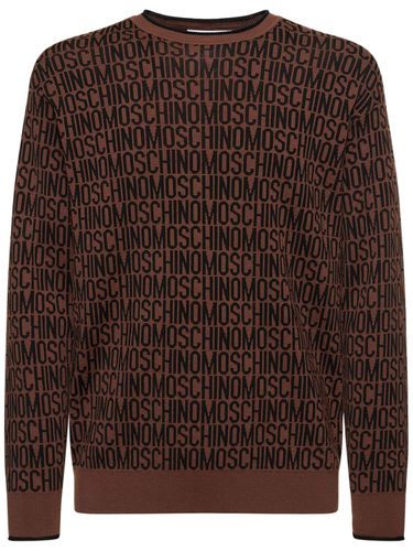 Pull-over En Maille De Laine À Logo - MOSCHINO - Modalova