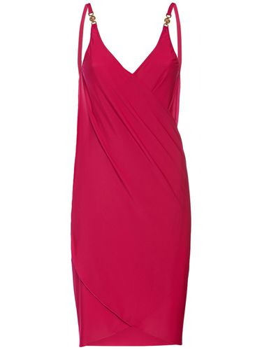 Robe Courte En Jersey Drapé - VERSACE - Modalova