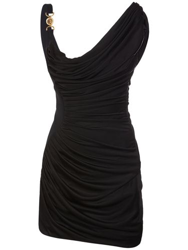 Robe Courte En Jersey De Viscose Drapée - VERSACE - Modalova