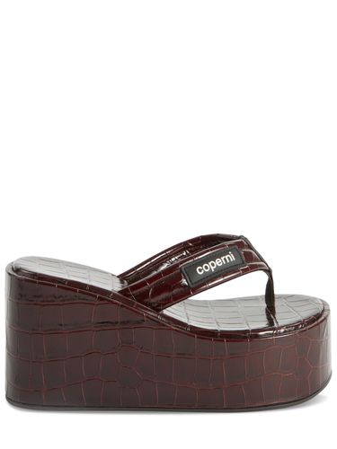 Sandales Compensées En Cuir Embossé Croco 100 Mm - COPERNI - Modalova