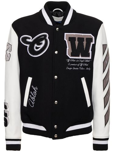 Veste Varsity En Laine Mélangée Lea - OFF-WHITE - Modalova