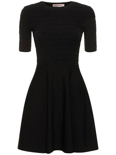 Robe Courte En Maille À Logo À Manches Courtes - VALENTINO - Modalova