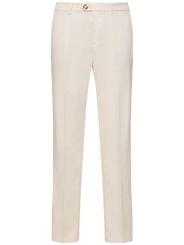 Pantalon À Plis En Gabardine Stretch - BRUNELLO CUCINELLI - Modalova