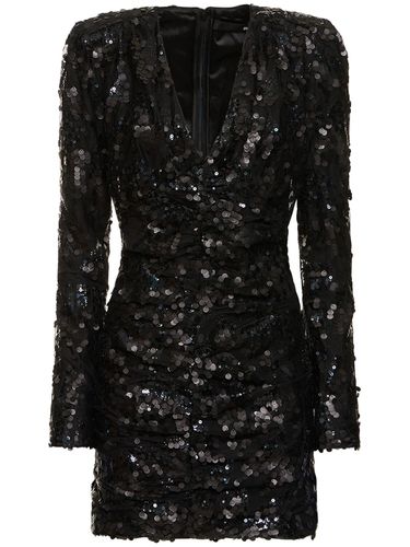 Robe Courte En Sequins À Col En V - ROTATE - Modalova