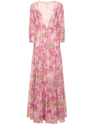 Robe Caftan Longue En Coton Imprimé - GIAMBATTISTA VALLI - Modalova