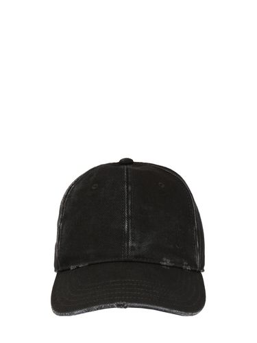 Casquette En Denim Délavé - SAINT LAURENT - Modalova