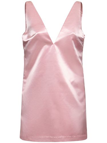 Robe Courte En Satin Technique À Col En V Teagan - STAUD - Modalova