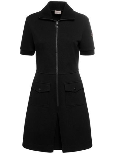 Robe Polo En Piqué De Coton Mélangé Stretch - MONCLER - Modalova