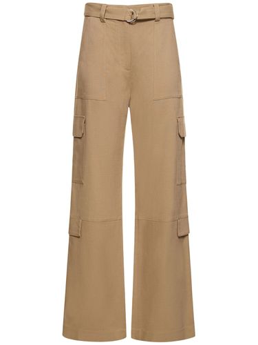 Pantalon Cargo En Viscose Mélangée - MSGM - Modalova