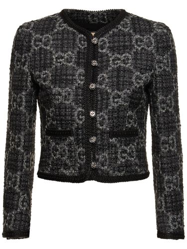 Veste En Tweed De Laine Mélangée Gg - GUCCI - Modalova