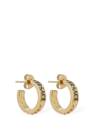 Boucles D'oreilles À Logo En Métal - VERSACE - Modalova