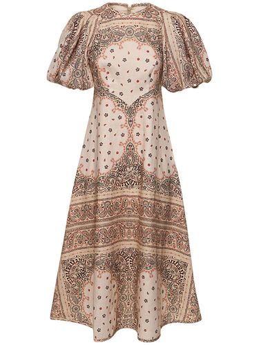 Robe Midi En Lin Imprimé Day - ZIMMERMANN - Modalova