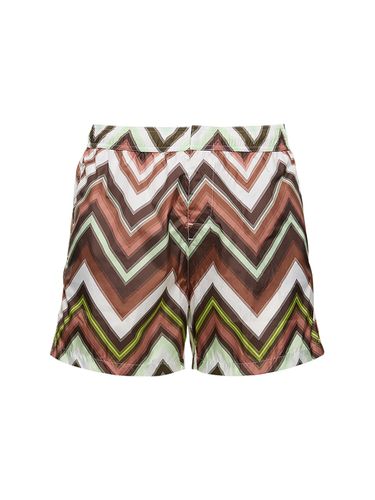 Short De Bain En Nylon Imprimé Zig-zag - MISSONI - Modalova