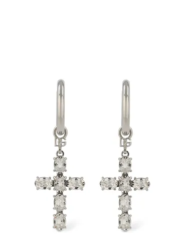 Pendants D'oreilles Croix Avec Cristaux Dg Dna - DOLCE & GABBANA - Modalova