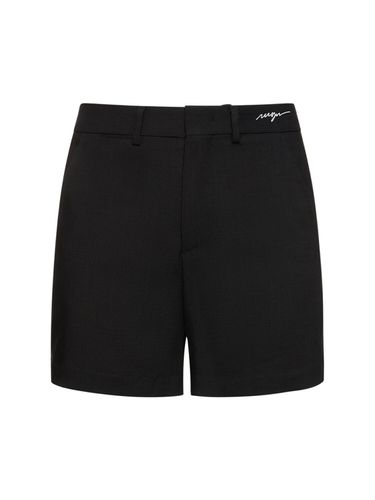 Short En Viscose Mélangée À Logo Brodé - MSGM - Modalova