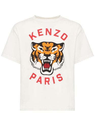 T-shirt En Jersey De Coton Imprimé Tigre - KENZO PARIS - Modalova