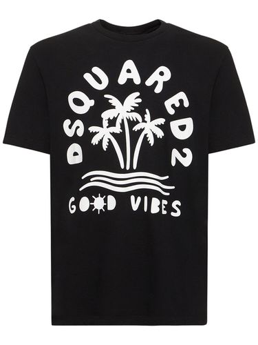 T-shirt En Jersey De Coton Japonais Imprimé - DSQUARED2 - Modalova