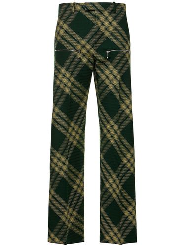 Pantalon En Laine À Carreaux - BURBERRY - Modalova