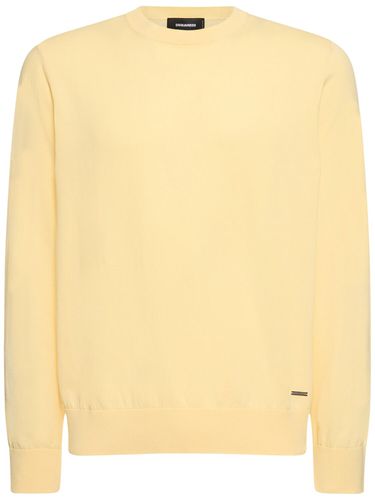 Pull-over En Coton Avec Plaque Logo - DSQUARED2 - Modalova