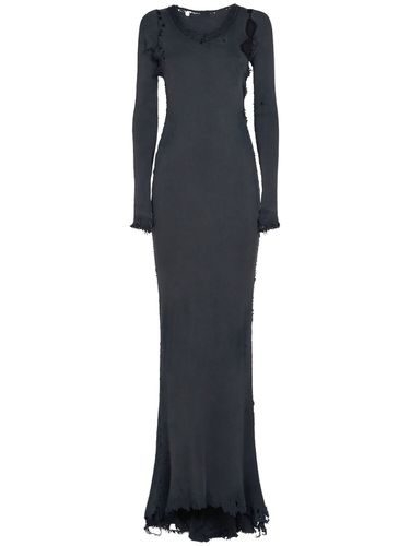 Robe Longue En Coton D’aspect Usé - BALENCIAGA - Modalova