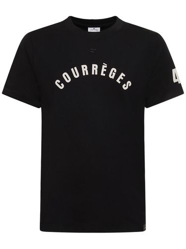 T-shirt En Coton Imprimé Logo - COURREGES - Modalova