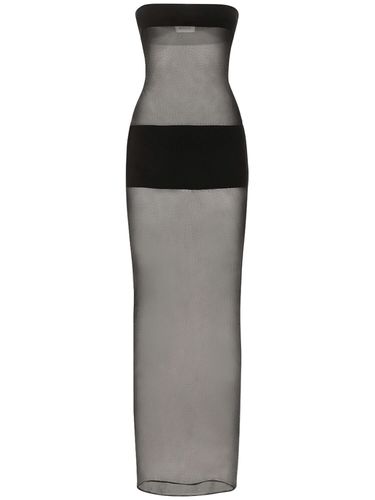 Robe Longue En Mesh De Viscose Stretch Avec Bandes - MÔNOT - Modalova