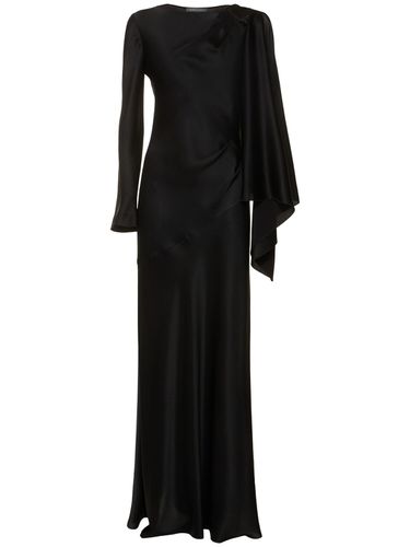 Robe Longue En Satin À Manches Longues - ALBERTA FERRETTI - Modalova