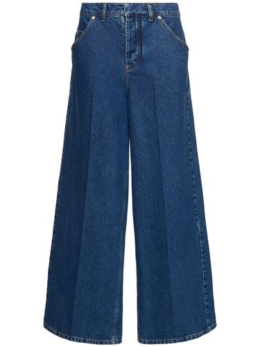 Pantalon En Denim De Coton Mélangé Taille Haute - PHILOSOPHY DI LORENZO SERAFINI - Modalova