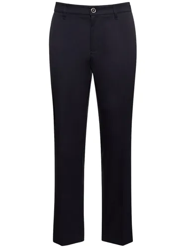 Pantalon En Gabardine De Coton - VERSACE - Modalova