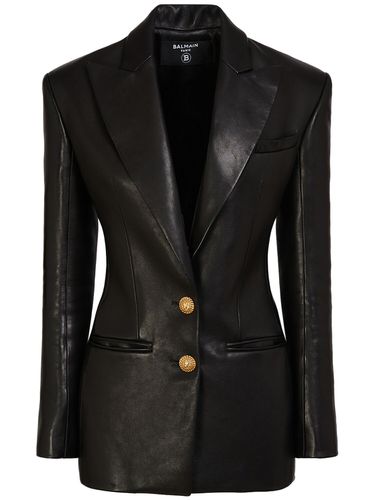 Veste Cintrée En Cuir - BALMAIN - Modalova