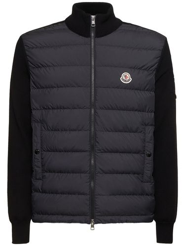 Blouson Zippé En Coton Et Tissu Technique - MONCLER - Modalova