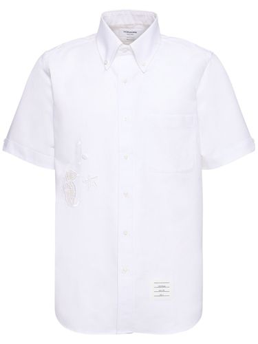 Chemise Droite Boutonnée En Coton - THOM BROWNE - Modalova