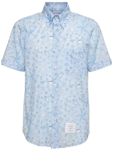 Chemise Droite Boutonnée En Coton - THOM BROWNE - Modalova