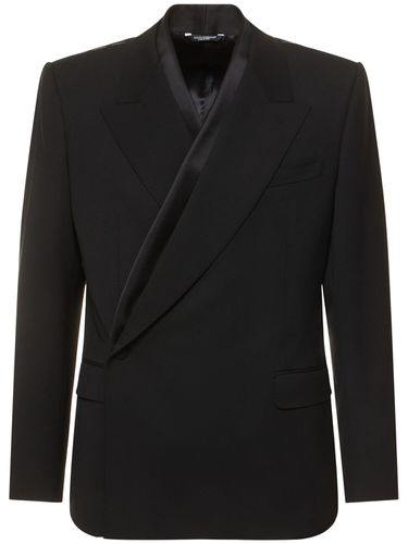 Blazer En Laine Mélangée À Double Boutonnage - DOLCE & GABBANA - Modalova