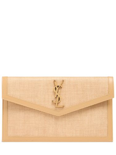 Pochette Moyenne Avec Détails En Cuir Uptown - SAINT LAURENT - Modalova