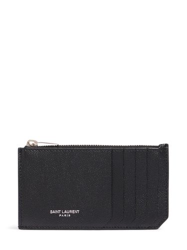 Porte-cartes Zippé En Cuir - SAINT LAURENT - Modalova