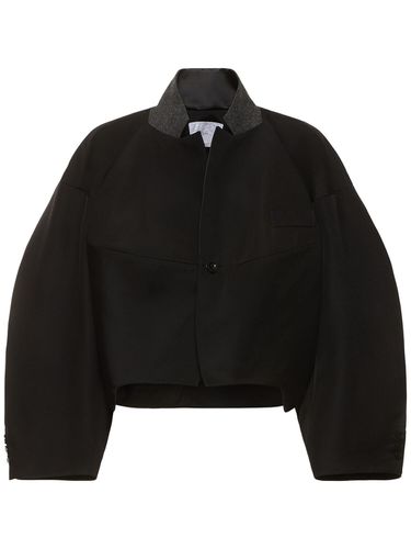 Veste En Laine Mélangée À Double Face - SACAI - Modalova