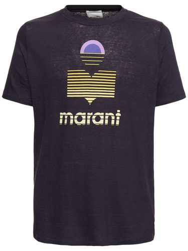 T-shirt En Jersey De Lin Imprimé Logo - MARANT - Modalova