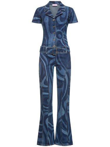 Combinaison Pantalon En Denim Imprimé - PUCCI - Modalova