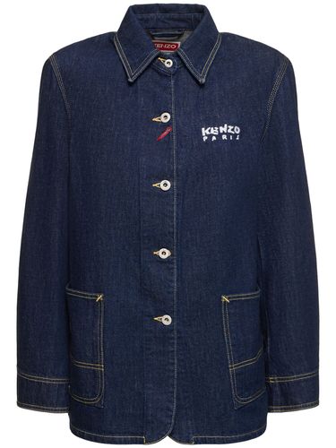 Veste Varsity En Denim En Coton - KENZO PARIS - Modalova