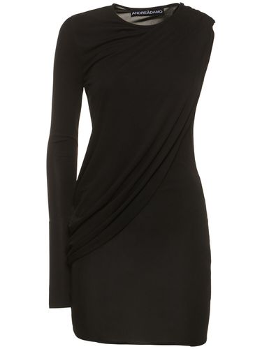 Robe Courte En Jersey De Viscose Drapée - ANDREADAMO - Modalova