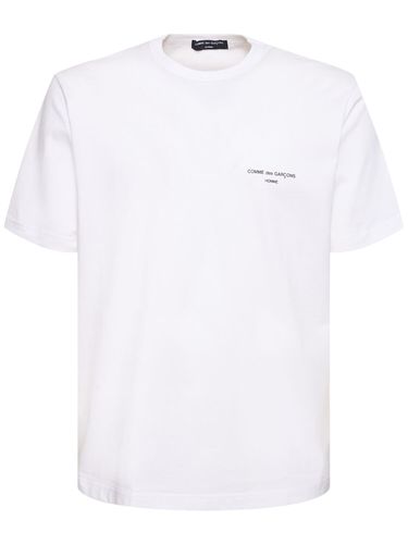 T-shirt En Coton Imprimé Logo - COMME DES GARÇONS HOMME - Modalova