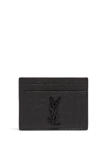 Porte-cartes En Cuir Embossé Crocodile - SAINT LAURENT - Modalova