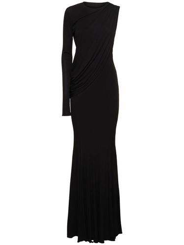 Robe Longue En Jersey De Viscose Drapée - ANDREADAMO - Modalova