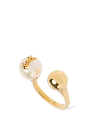 Bague Avec Fausses Perles Bague Boule Ysl - SAINT LAURENT - Modalova