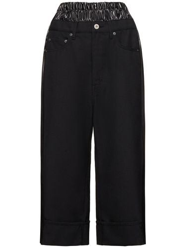 Pantalon En Sergé De Laine Mélangée Et Satin - JUNYA WATANABE - Modalova