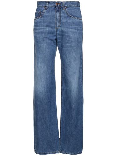 Jean Large En Denim - BRUNELLO CUCINELLI - Modalova